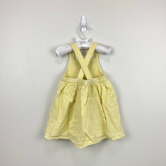 Mini Boden Yellow Seersucker Applique Ice Cream Pinafore Dress 18-24 Months - Picture 6 of 8